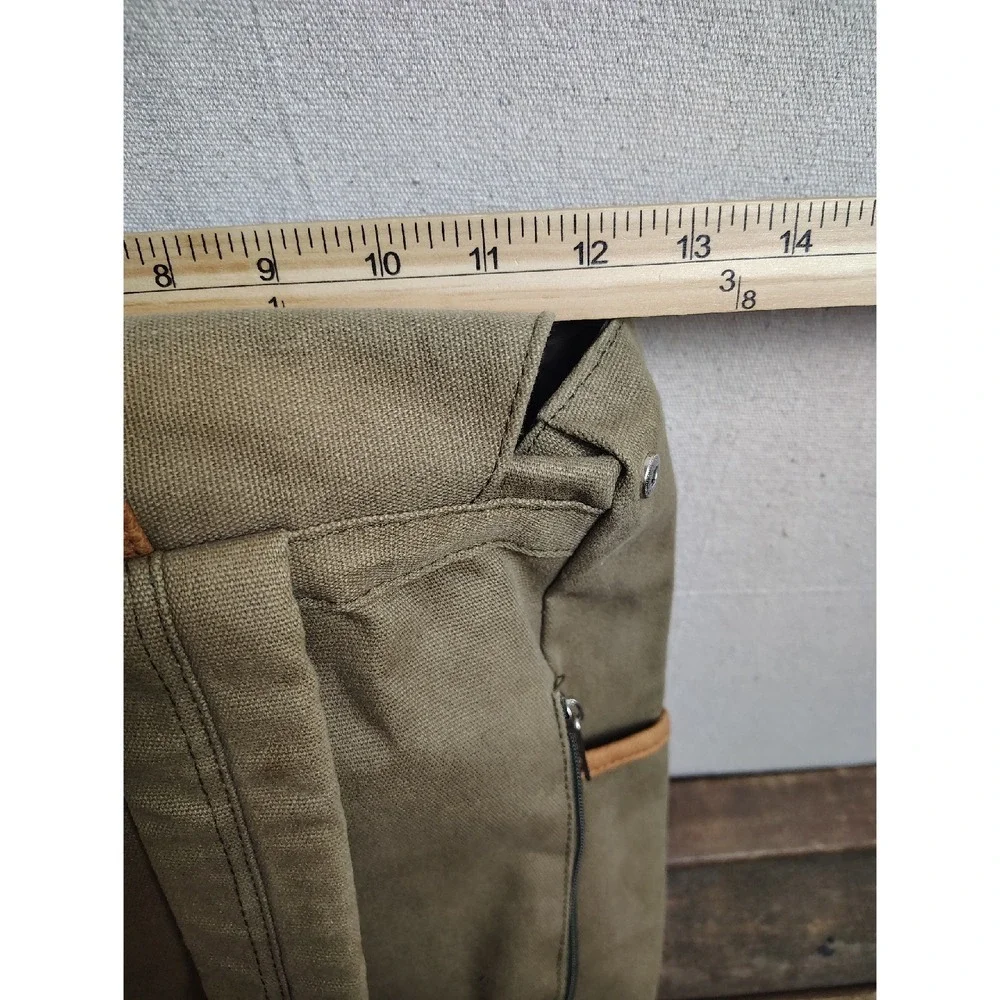 DSW Canvas Messenger Bag Laptop Tablet Satchel Back Pack Olive‎ Green